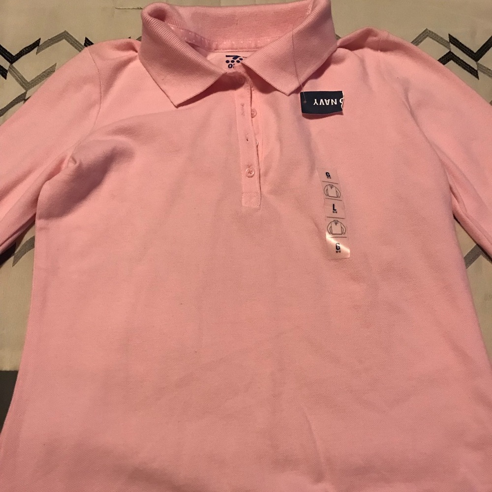 Girls Pink long sleeve polo size 10/12